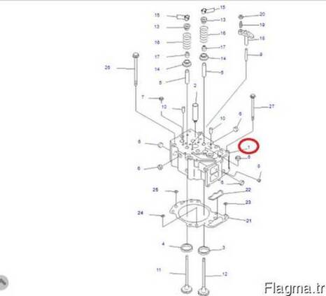 Komatsu 6156-11-1101 Головка цилиндра в сборе