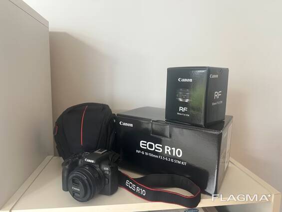 Canon R10 gövde RF 50 mm f1.8 STM lens