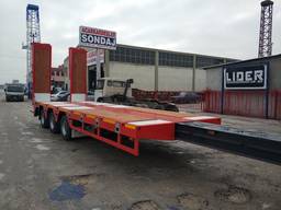 Extendable lowbed semi trailer. Полуприцеп с раздвижной платформой