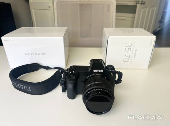Fujifilm gfx50s ii kamera gövdesi kiti, gf35-70mmf4.5-5.6 wr lens ile birlikte