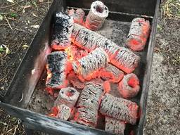 Eco Briquettes set for barbeque
